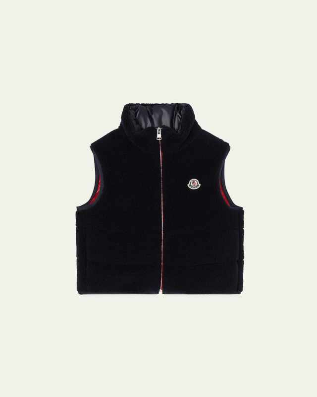 Boy's Orin Sherpa Padded Down Vest, Size 4-14